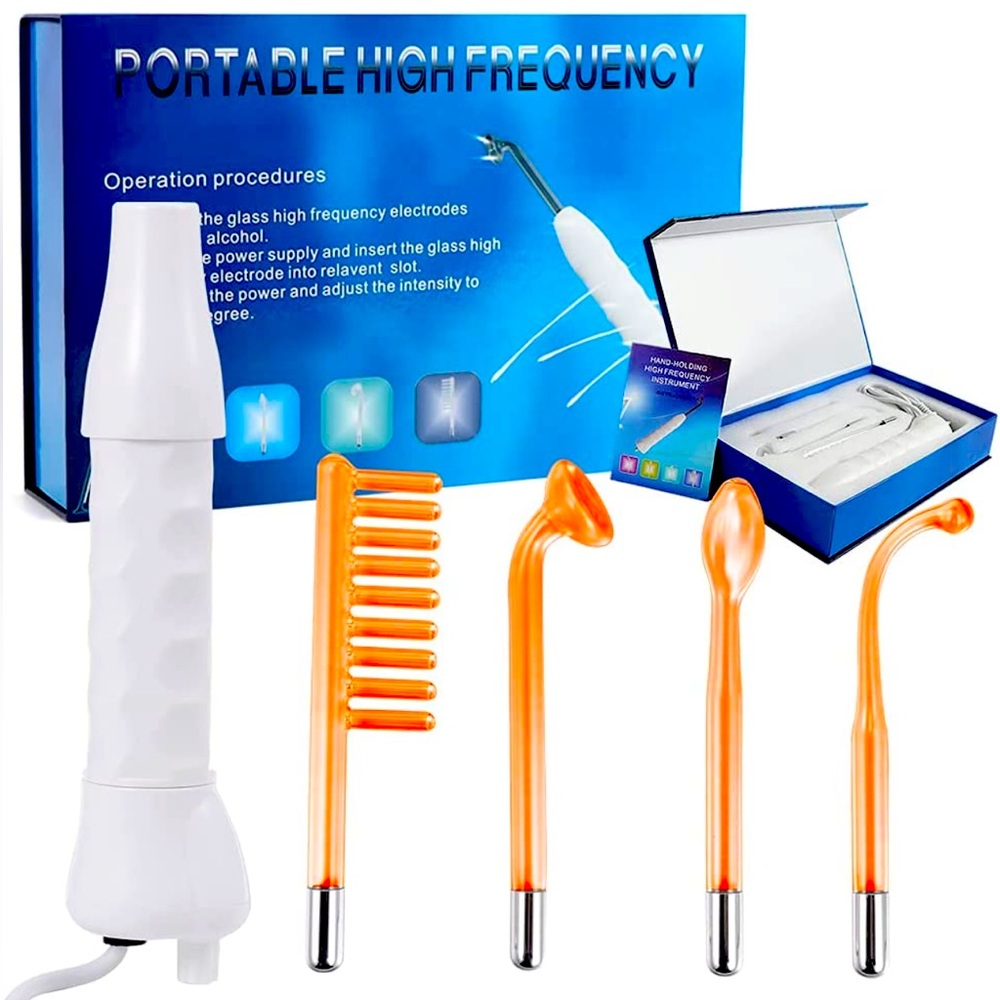 High Frequency Portable Facial Machine Handheld w/ 4-pcs attachments and manual.